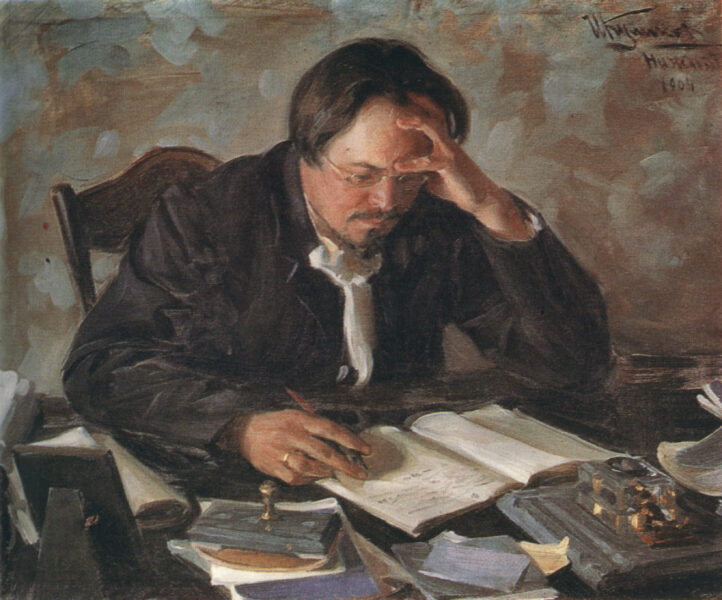 Portrait de l'écrivain russe Evgeny Chirikov