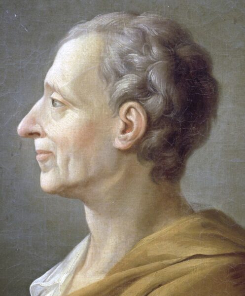 Portrait de Montesquieu, de profil, par Jacques-Antoine Dassier, huile sur toile, coll. Musée de l'Histoire de France et château de Versailles