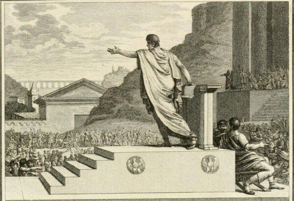 Gaius Gracchus, tribune of the people, presiding over the Plebeian Council, 1799, Silvestre David Mirys
