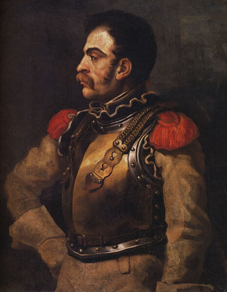 Un carabinier vu à mi-corps, par T. Géricault (coll. Louvre)