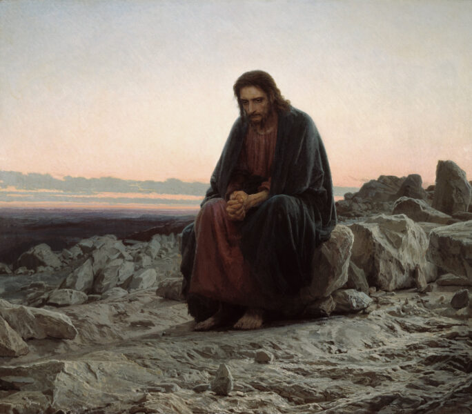 Le Christ dans la désert, Ivan Kramskoï, 1972, coll. Tretyatov Gallery